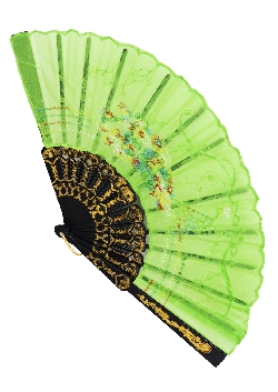 VENTAGLIO RICAMATO VERDE